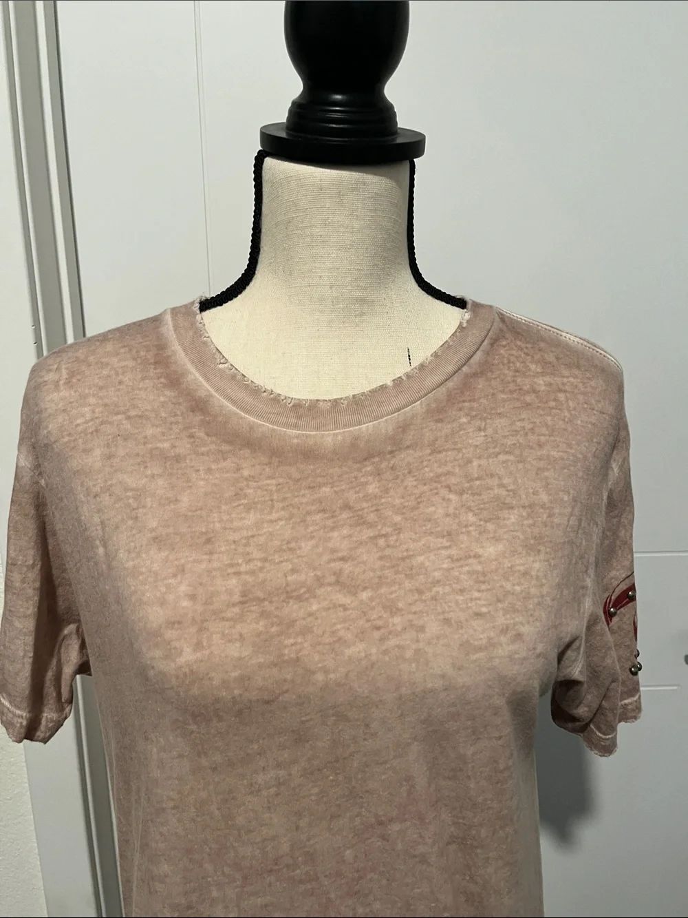 Hard 8 Intentional Distressed Burnout Studded Graphic Design Pullover T-Shirt - Picture 2 of 11